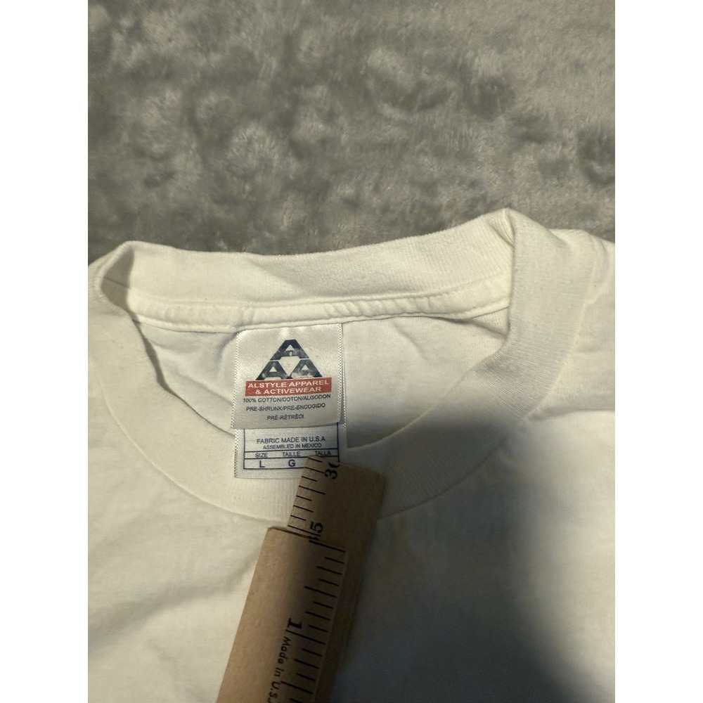 Alstyle Apparel T-Shirt Men Large White San Diego Embroidered Vintage California - Picture 4 of 5